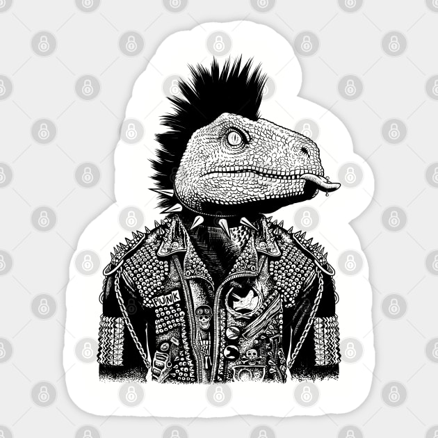 Crested Punk Velociraptor Sticker by albertocubatas